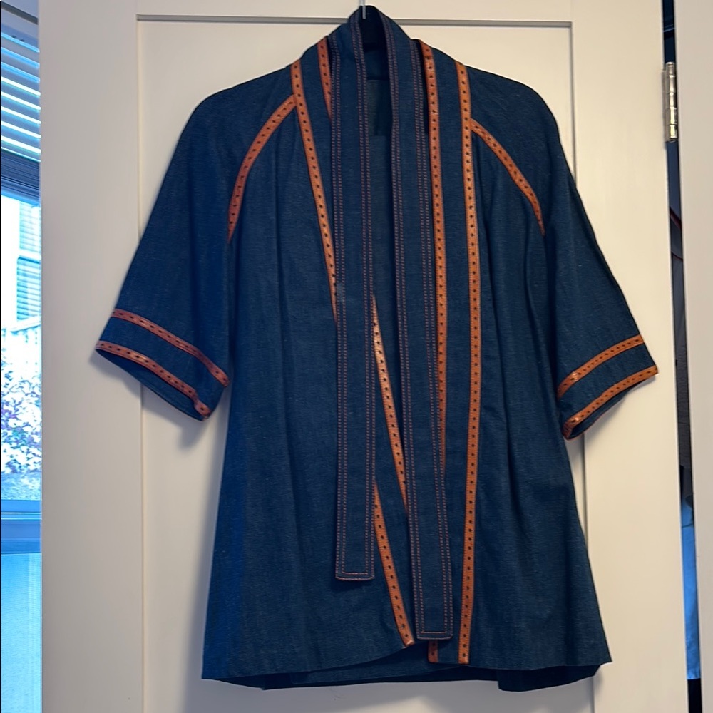 Stylish Blue and Orange Kimono Jacket